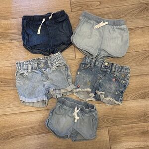 Cat & Jack Kids Denim Shorts Set - Dark Blue, Light Blue, Gray